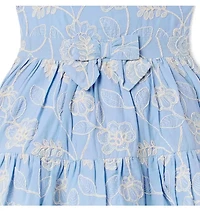 Embroidered Floral Bow Dress