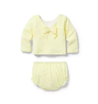 Baby Eyelet Rash Guard 2-Piece Swimsuit
