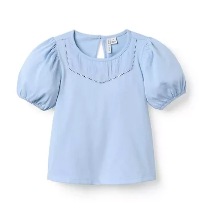 Pintuck Puff Sleeve Top