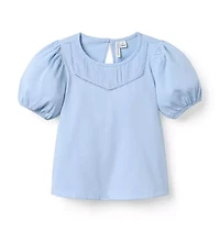 Pintuck Puff Sleeve Top