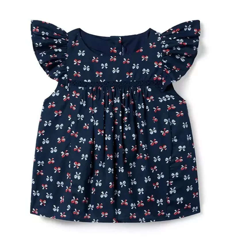 Bow Flutter Sleeve Top