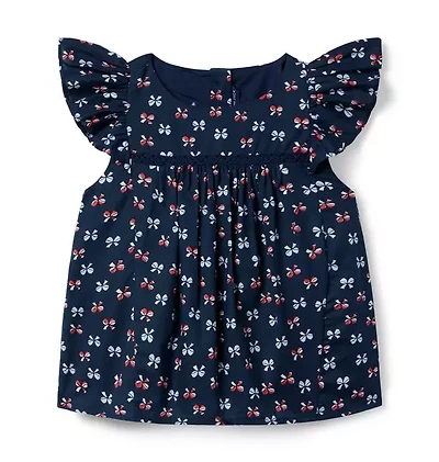 Bow Flutter Sleeve Top