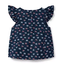 Bow Flutter Sleeve Top