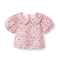 Ditsy Floral Bow Collared Top