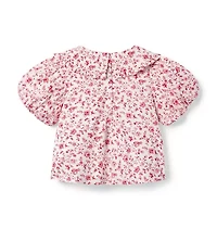 Ditsy Floral Bow Collared Top