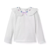 Embroidered Collar Top