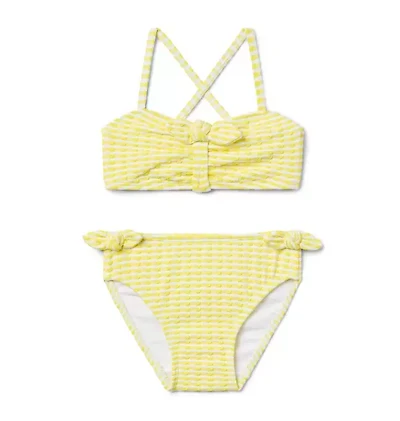 Textured Striped 2-Piece Swimsuit