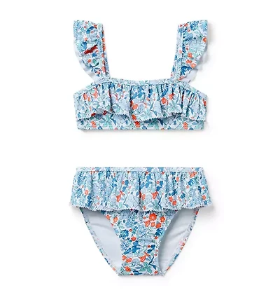 Ditsy Floral Ruffle 2-Piece Swimsuit