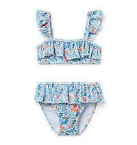 Ditsy Floral Ruffle 2-Piece Swimsuit