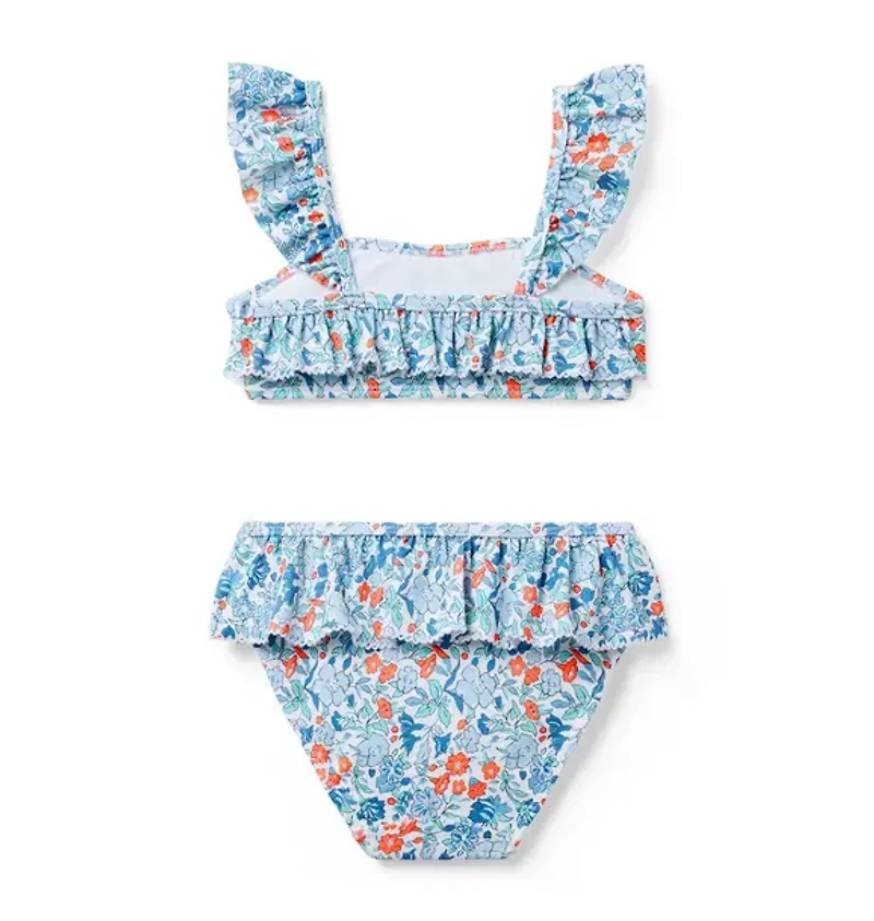 Ditsy Floral Ruffle 2-Piece Swimsuit