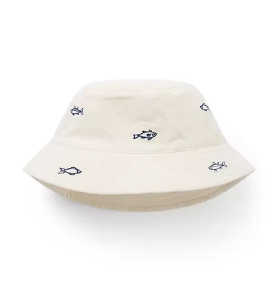 Embroidered Fish Bucket Hat