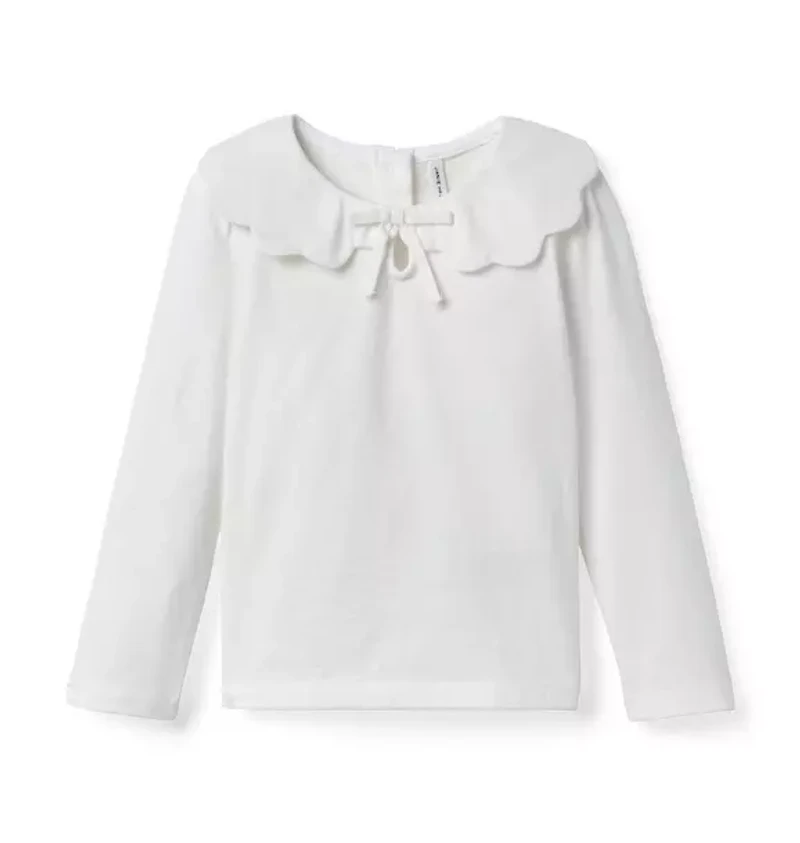 Scalloped Collar Top