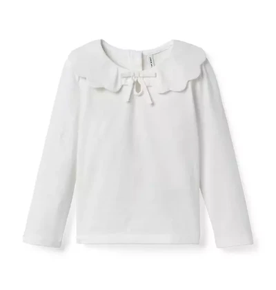 Scalloped Collar Top