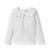 Scalloped Collar Top