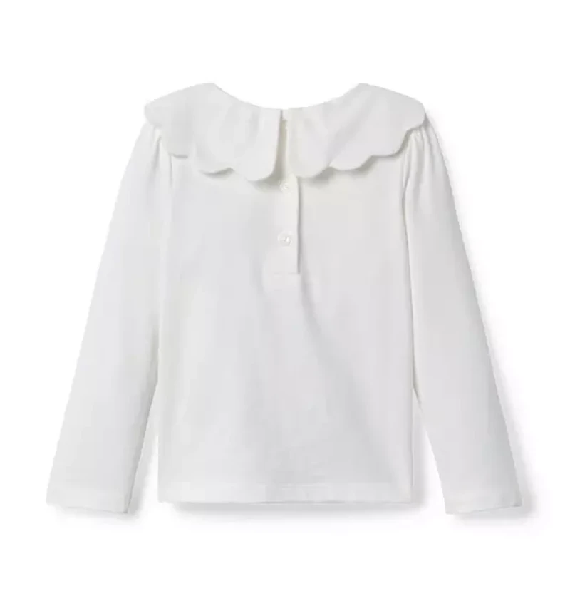 Scalloped Collar Top