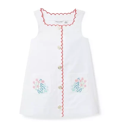 Embroidered Floral Pocket Dress