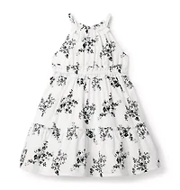 Floral Halter Ruffle Dress