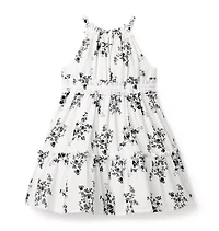 Floral Halter Ruffle Dress