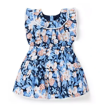 Pineapple Floral Ruffle Dress