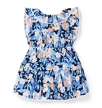 Pineapple Floral Ruffle Dress