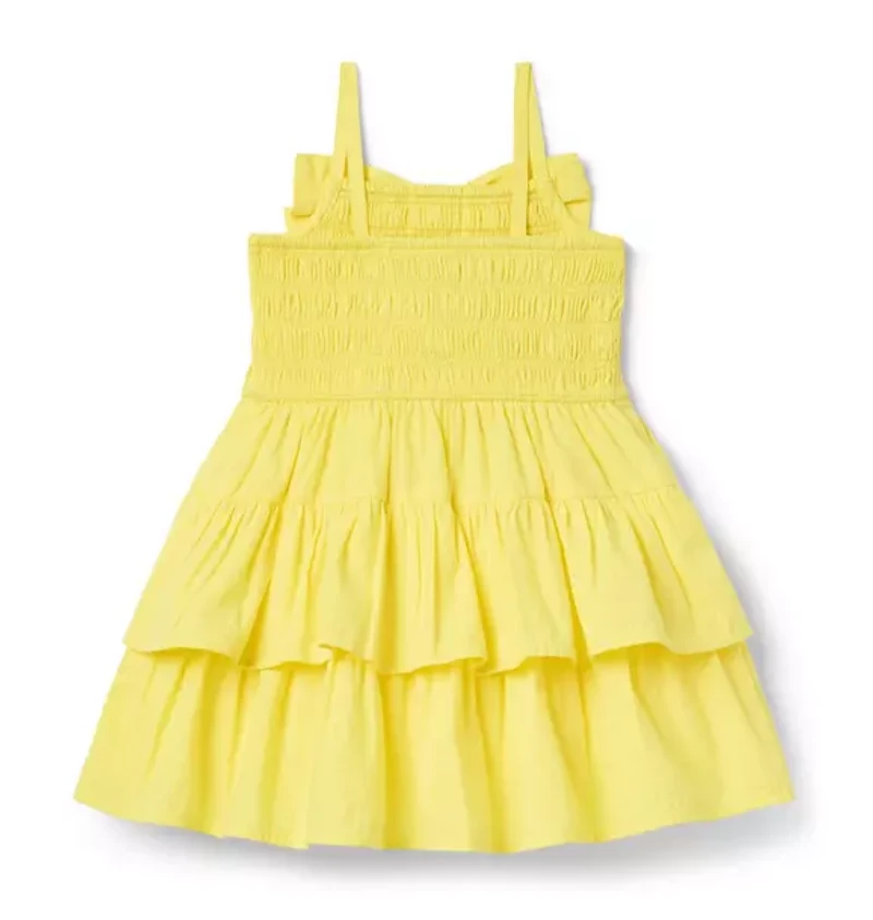 Seersucker Bow Smocked Dress