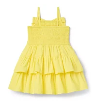 Seersucker Bow Smocked Dress