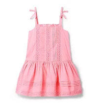 Lace Trim Dropwaist Dress