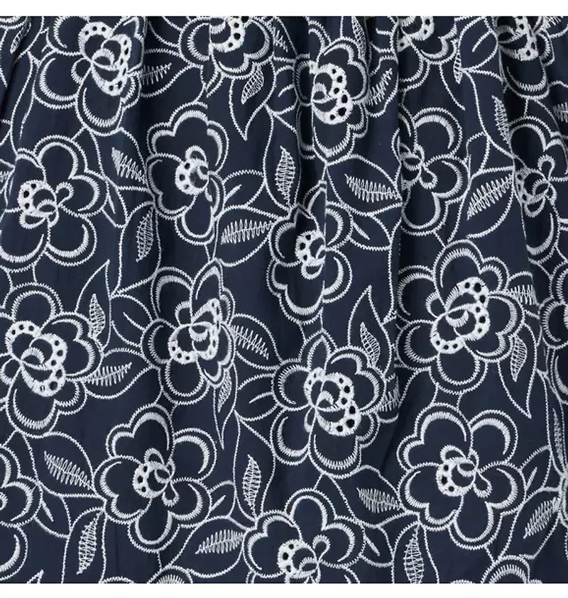 Embroidered Floral Flutter Sleeve Dress