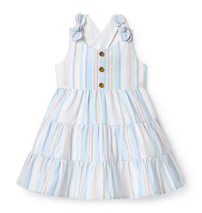 Striped Bow Strap Dress