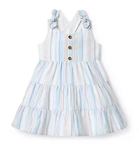 Striped Bow Strap Dress