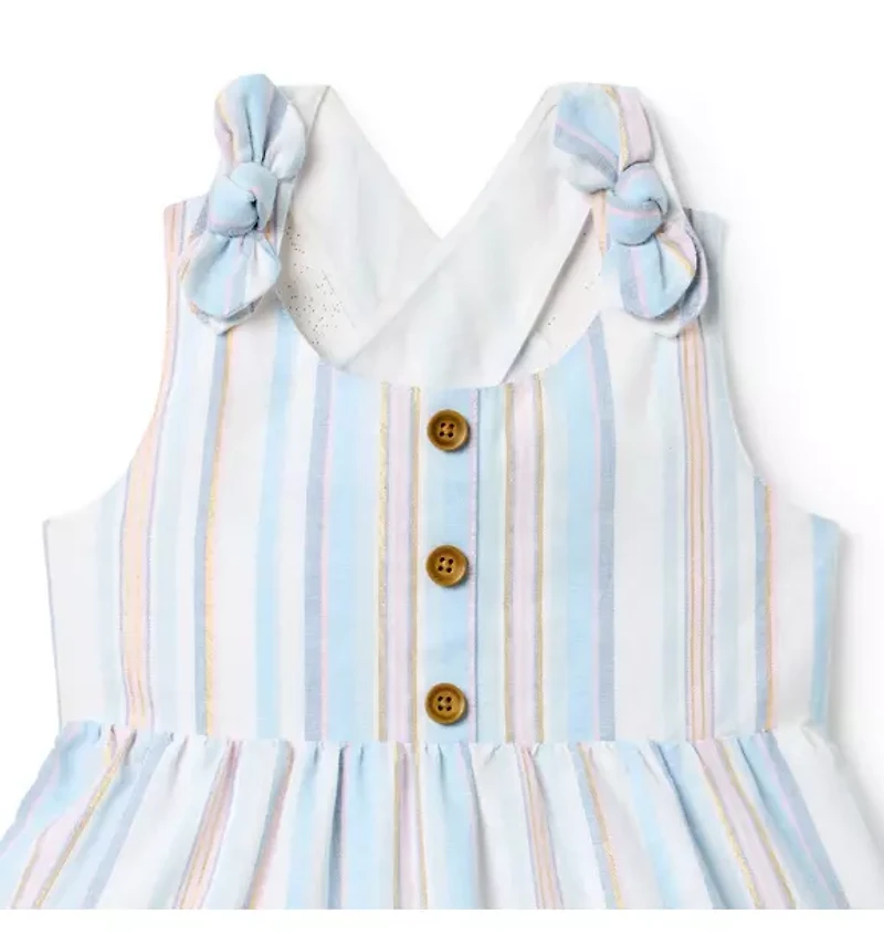 Striped Bow Strap Dress