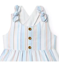 Striped Bow Strap Dress