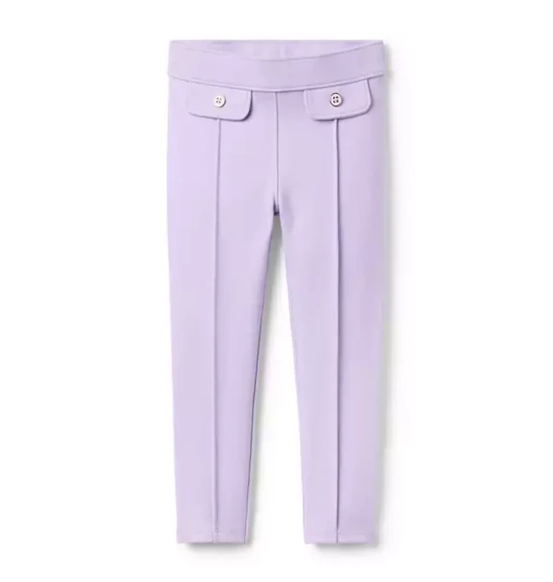 Seamed Button Ponte Pant