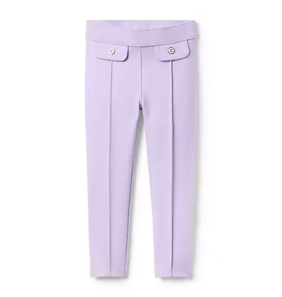 Seamed Button Ponte Pant