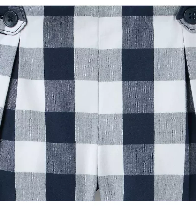 Gingham Button Tab Short