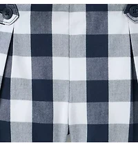 Gingham Button Tab Short