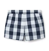 Gingham Button Tab Short