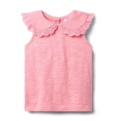 Eyelet Collared Top
