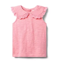 Eyelet Collared Top