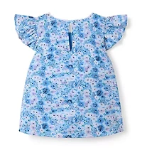 Floral Flutter Sleeve Top
