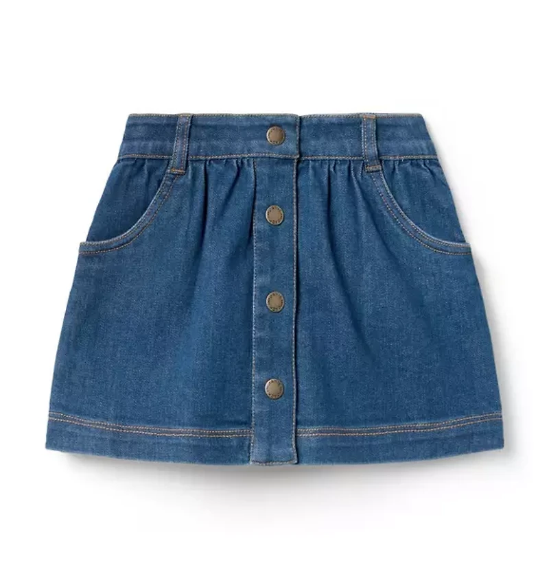 The Denim Button Skirt