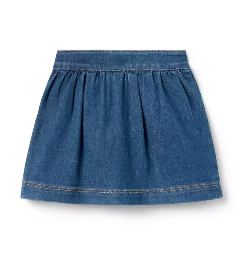 The Denim Button Skirt