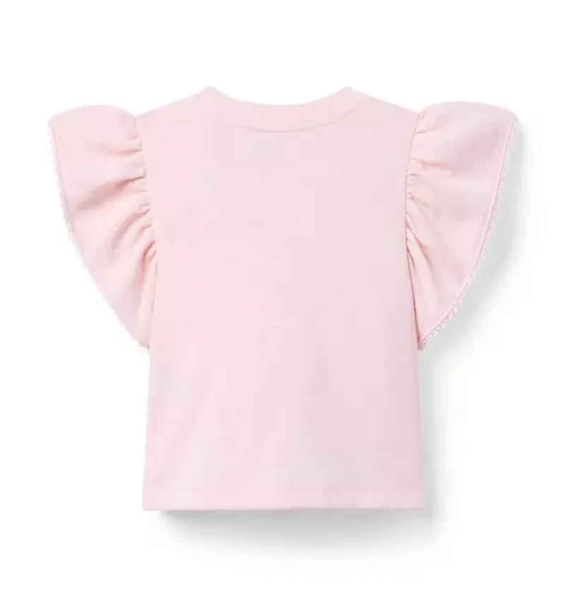 French Terry Embroidered Floral Top