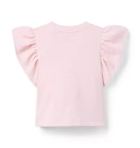 French Terry Embroidered Floral Top