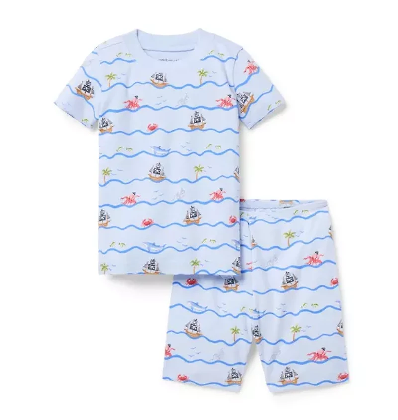 Organic Cotton Pirate Ship Stripe Short Pajama