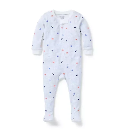 Baby Organic Cotton Sea Friends Footed Pajama