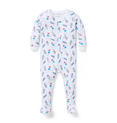 Baby Organic Cotton Ice Cream Footed Pajama