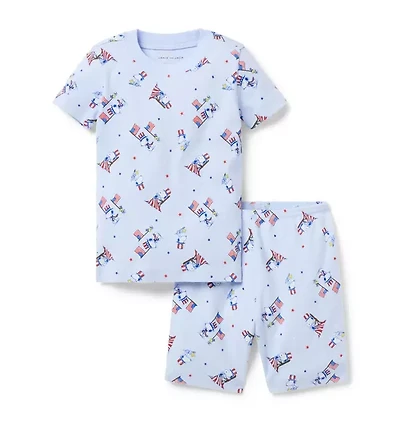 Organic Cotton Peanuts Americana Short Pajama