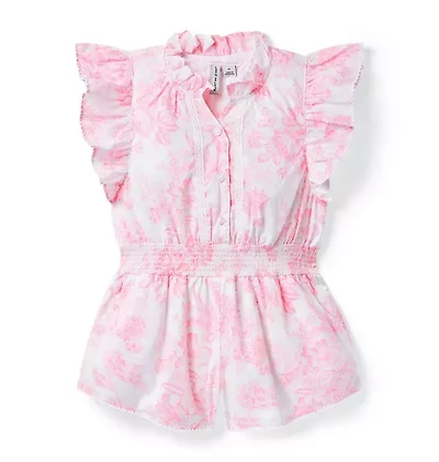 THINK PINK Floral Toile Romper
