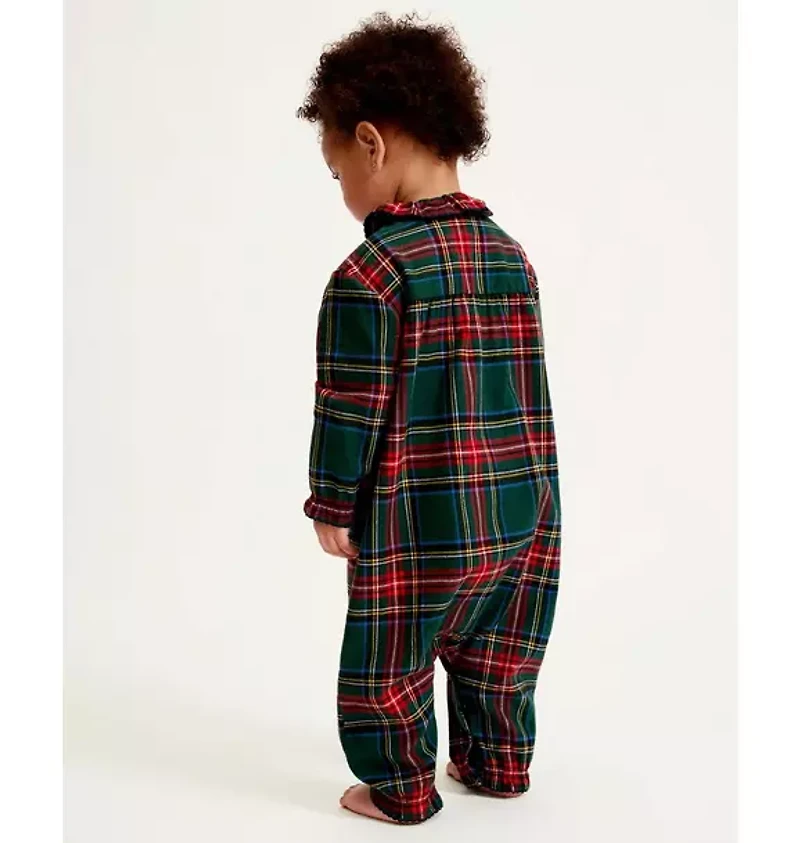 Petite Plume Baby's Brushed Twill Madeline Romper Kensington Tartan